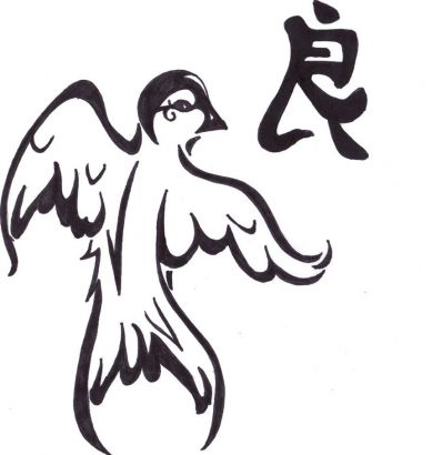 Tribal Sparrow Tattoo